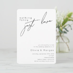Nothing Fancy Just Love Script QR Code Wedding Invitation