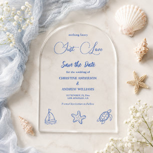 Nothing Fancy Just Love Sea Life Save the Date Acrylic Invitations
