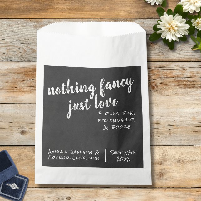 Nothing Fancy Just Love Simple Casual Chalkboard  Favour Bags (Creator Uploaded)