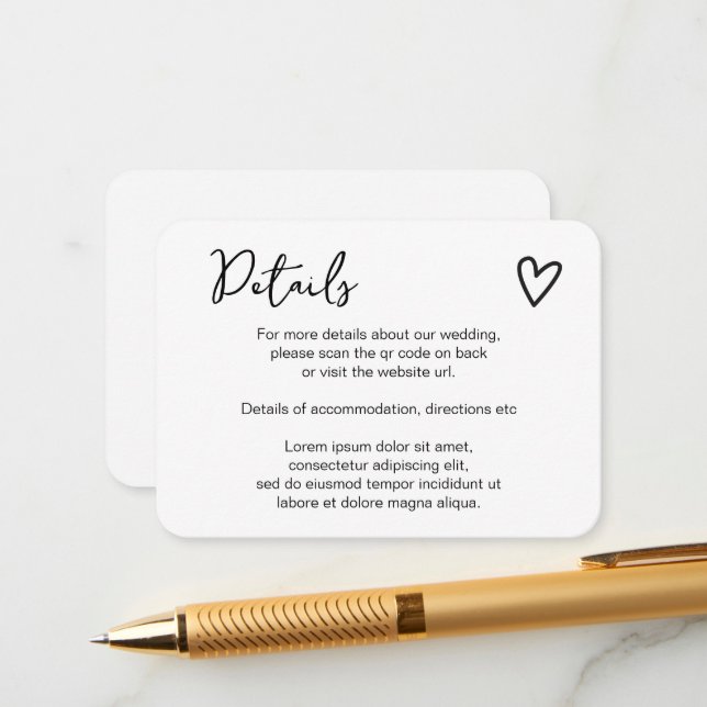 Nothing Fancy Just Love Simple QR Code Enclosure Card (Front/Back In Situ)