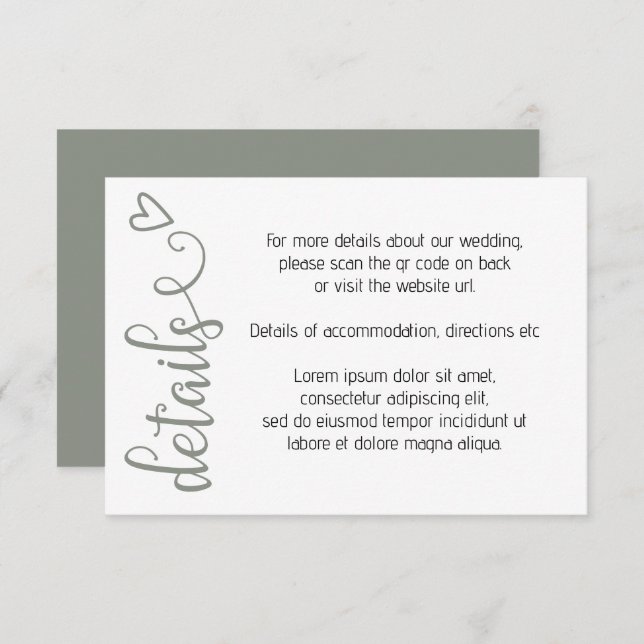 Nothing Fancy Just Love Simple QR Code Enclosure Card (Front/Back)