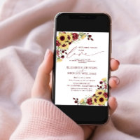 Nothing Fancy Just Love Sunflower Burgundy Wedding