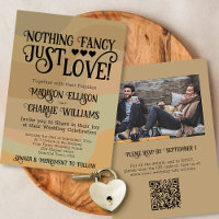 Nothing Fancy Just Love Tan QR Code Photo Wedding