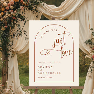 Nothing Fancy Just Love Terracotta Wedding Welcome Acrylic Sign