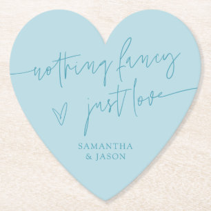 Nothing Fancy Just Love Turquoise Wedding Paper Coaster