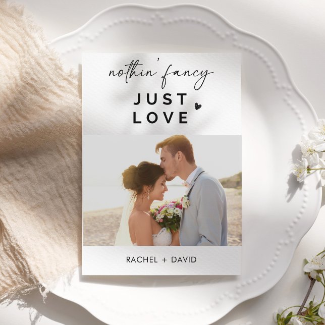 Nothing Fancy Just Love We Eloped Elopement Party Invitation (Creator Uploaded)