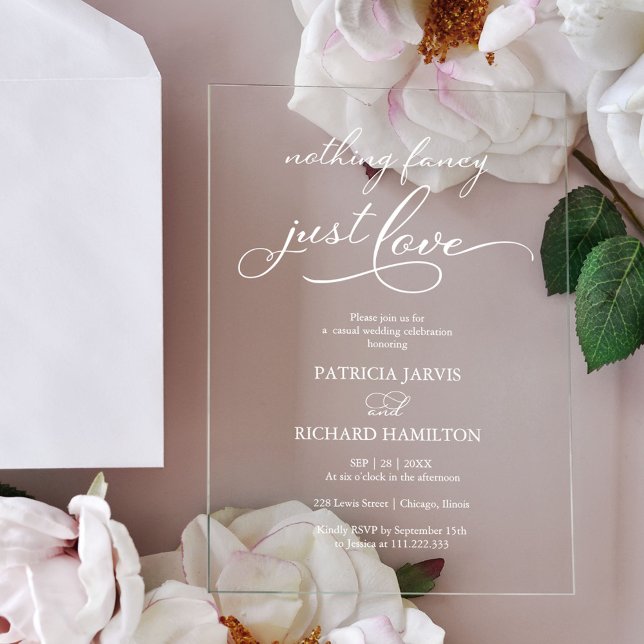 Nothing Fancy Just Love Wedding Acrylic Invitations (Creator Uploaded)