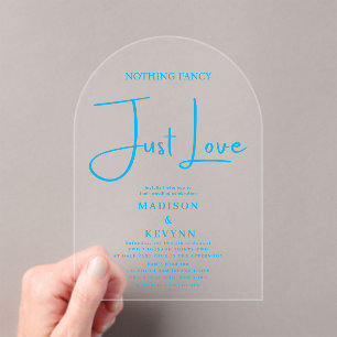 Nothing Fancy Just Love Wedding Acrylic Invitations