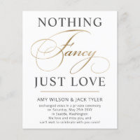 Nothing Fancy Just Love Wedding Announcement
