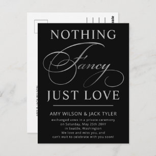 Nothing Fancy Just Love Wedding Announcement Postcard