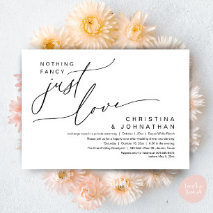 Nothing Fancy Just Love Wedding Dinner Party Invitation