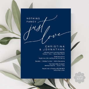 Nothing Fancy Just Love Wedding Dinner Party Invitation