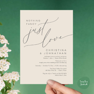 Nothing Fancy Just Love Wedding Dinner Party Invitation