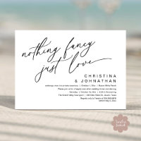 Nothing Fancy Just Love Wedding Dinner Party