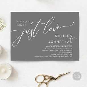Nothing Fancy Just Love, Wedding Elopement Brunch Invitation