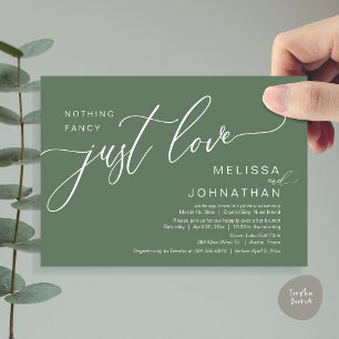 Nothing Fancy Just Love, Wedding Elopement Brunch Invitation