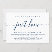 Nothing Fancy, Just Love, Wedding Elopement Classy
