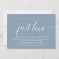 Nothing Fancy, Just Love, Wedding Elopement Classy