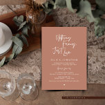 Nothing Fancy Just Love, Wedding Elopement Dinner Invitation<br><div class="desc">Beautiful Modern Beautiful Casual Minimal,  Terracotta Brown Earthy theme,  Wedding Elopement Announcement,  Invitation card (Nothing Fancy Just Love). This is perfect for your wedding reception and post-wedding celebration party. Easy edit with your wedding elopement brunch/ dinner and dancing celebration invitation details.
#TeeshaDerrick</div>