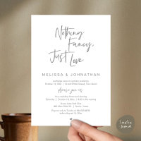 Nothing Fancy, Just Love, Wedding Elopement Dinner
