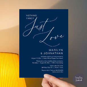 Nothing Fancy, Just Love, Wedding Elopement Dinner Invitation