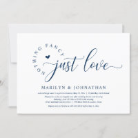 Nothing Fancy, Just Love, Wedding Elopement Dinner