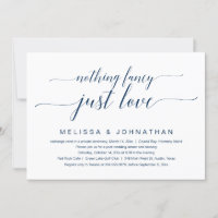 Nothing Fancy, Just Love, Wedding Elopement Party 