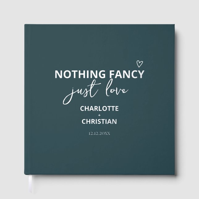 NOTHING FANCY JUST LOVE Wedding Foil Guest Book (Front)