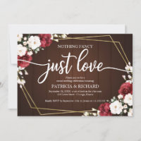 Nothing Fancy Just Love Wedding Geometric Rustic