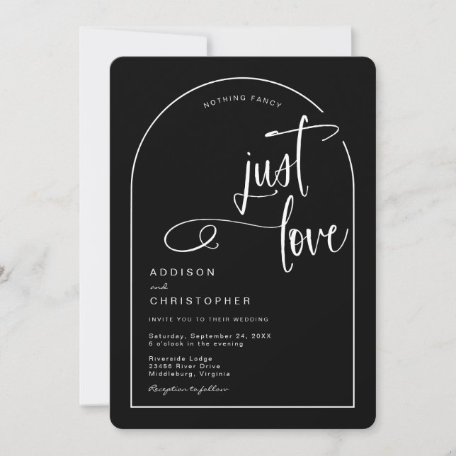 Nothing Fancy Just Love Wedding Invitation (Front)