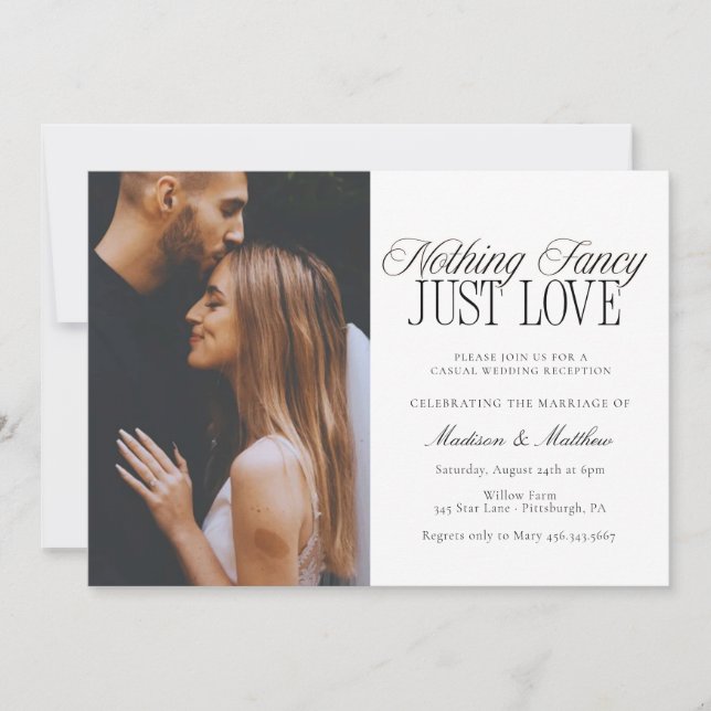 Nothing Fancy Just Love Wedding Invitation (Front)