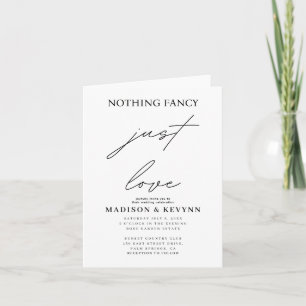 Nothing Fancy Just Love Wedding Invitation