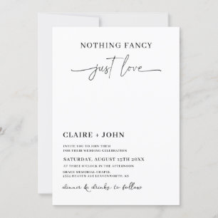 Nothing Fancy Just Love Wedding Invitation