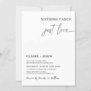 Nothing Fancy Just Love Wedding Invitation