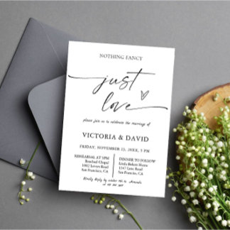 Nothing fancy just love wedding invitation