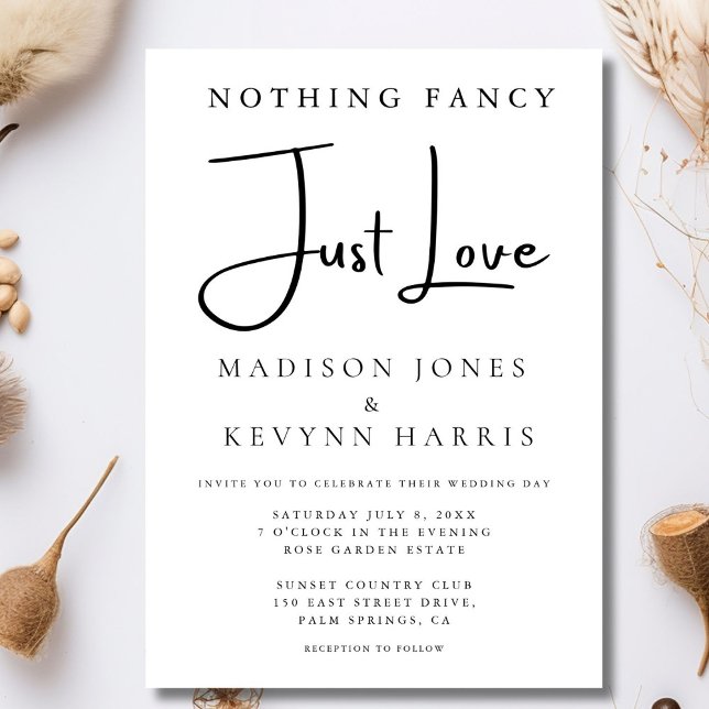 Nothing Fancy Just Love Wedding Invitation (Creator Uploaded)