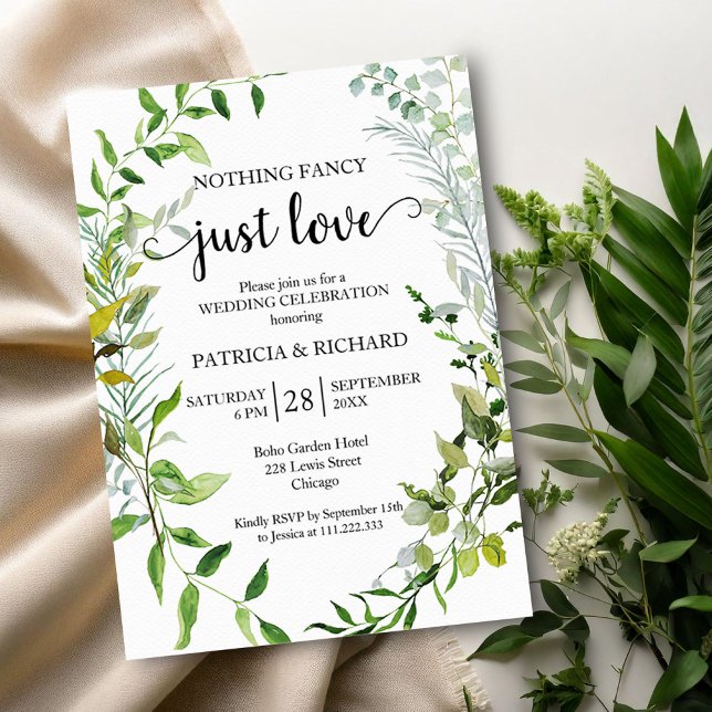 Nothing Fancy Just Love Wedding Invitation (Creator Uploaded)