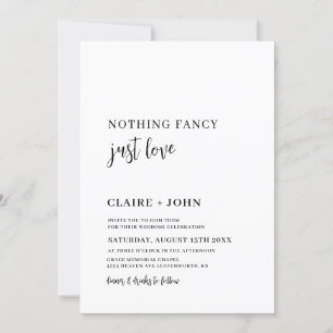 Nothing Fancy Just Love Wedding Invitation