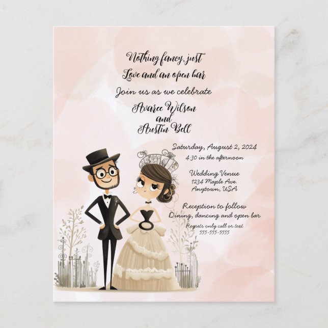 Nothing Fancy Just Love Wedding Invitation Flyer (Front)