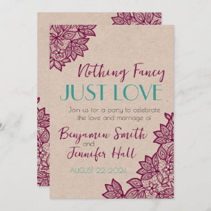 Nothing Fancy, Just LOVE! Wedding Invitations
