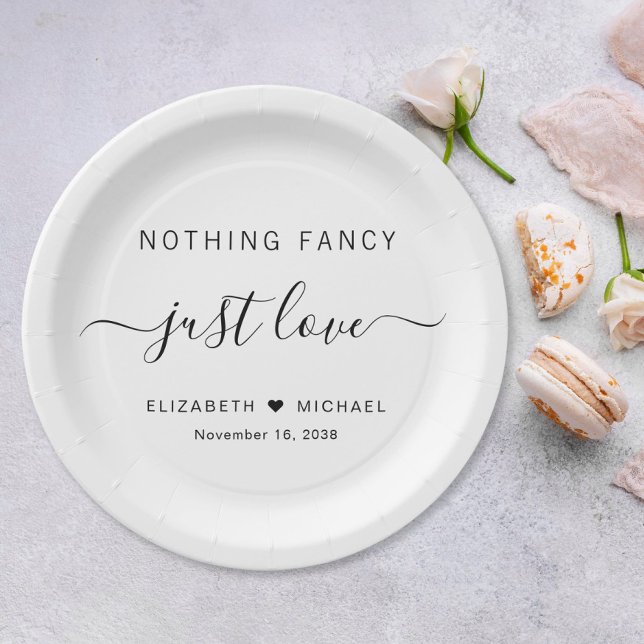 Nothing Fancy Just Love Wedding Paper Plate (Creator Uploaded)