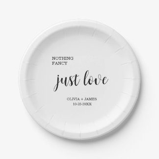 Nothing Fancy Just Love Wedding   Paper Plate