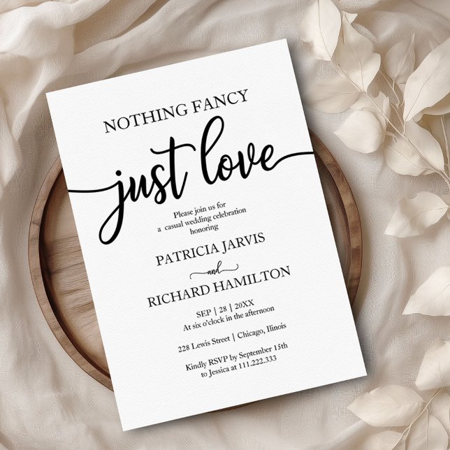 Nothing Fancy Just Love Wedding QR RSVP Invitation (Creator Uploaded)