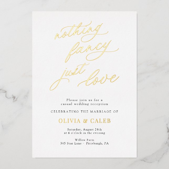 Nothing Fancy Just Love Wedding Reception  (Front)