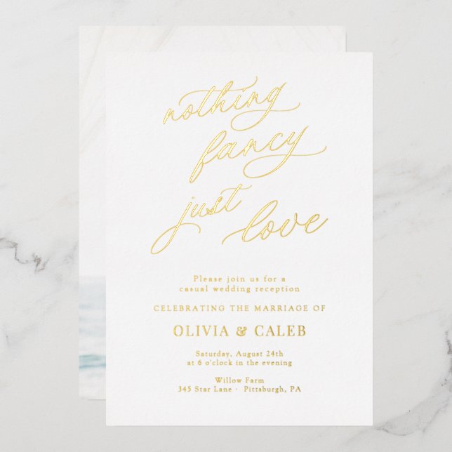 Nothing Fancy Just Love Wedding Reception  (Front/Back)