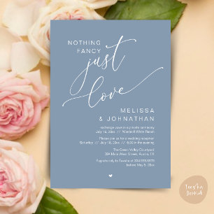 Nothing Fancy, Just Love, Wedding Reception Dinner Invitation
