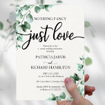 Nothing Fancy Just Love Wedding Reception Greenery Invitation<br><div class="desc">Nothing Fancy Just Love Wedding Reception Greenery Invitation</div>