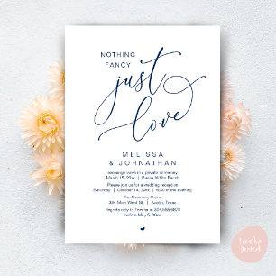 Nothing Fancy, Just Love, Wedding Reception Invitation