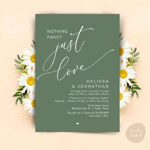 Nothing Fancy, Just Love, Wedding Reception Invitation
