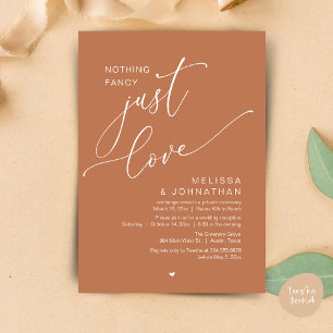 Nothing Fancy, Just Love, Wedding Reception Invitation